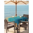 thumbnail image 3 of Outdoor Tablecloths with Umbrella Hole & Zipper, Teal Blue Ombre 54x54 Inch Square Tablecloths, Modern Abstract Gradient Art Waterproof Table Cloth, Patio/Pool/Picnic Table Covers, 3 of 8