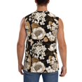 thumbnail image 4 of Pofeuu Retro Hydrangeas Print Men's Muscle T-Shirt, Sleeveless, Muscle Tank, Classic Muscle Tee Top For Men Casual Sleeveless Muscle T-Shirt Trendy Clothes-3X-Large, 4 of 7