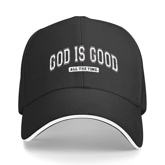 God Is Good Letter Print Baseball Cap Adjustable Strap for Running Workouts and Outdoor Activities All Seasons,Made In USA,Adult One Size Fits All
