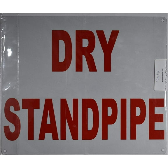 Dry Standpipe Sign (White, Reflective, Aluminium 10x12)