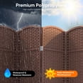 thumbnail image 2 of Jostyle 6 Panel All-Weather Room Divider Privacy Screen, Durable Folding Partition with Sturdy Pine Frame & Premium UV-Resistant Polypropylene Mocha Brown, Waterproof Windproof Indoor Outdoor Use, 2 of 8