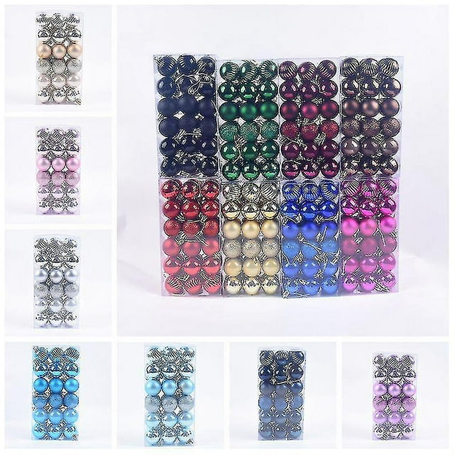 4cm36 Piezas Bolas de Navidad, Adornos navideños, Decoraciones para árboles de Navidad, Colgantes pequeños