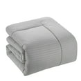 thumbnail image 3 of Dobby Stripe 8 Piece Bed in a Bag Bedding Set Includes Bed Sheets and Bed Skirt, King - Silver, 3 of 5