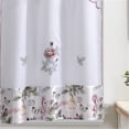 thumbnail image 3 of Flower Embroidered 3-Piece Kitchen Curtain Tiers & Swag Set, White color, 58x36 & 28x36 inches for daily life and holiday, 3 of 3