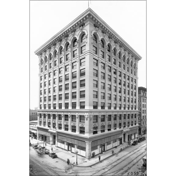 24"x36" Gallery Poster, Central Building on the corner of Sixth Street and Main Street, Los Angeles, ca.1912 (CHS-5053)