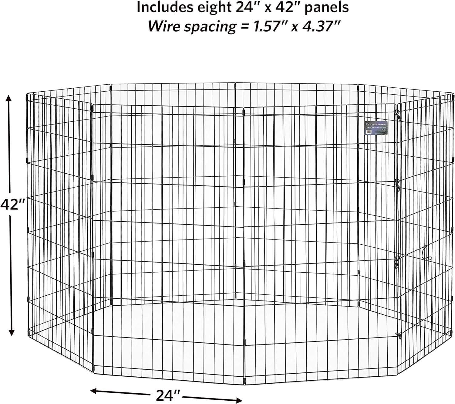 Stylo d’exercice noir Midwest à 8 panneaux de 42 po (sans porte)