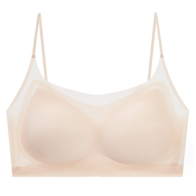 Sujetadores diarios sin aros sin costuras para talla M-2XL, sujetadores básicos suaves y ligeros con cuello en V para mujer color de piel