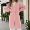 thumbnail image 2 of Ediodpoh Long Cardigans for Women Sweater Coat Casual Loose Knit Button Front Open Front Oversized Fall Winter Outwear Pink M, 2 of 5