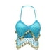 thumbnail image 4 of Traje de danza del vientre con top corto de lentejuelas, sujetador con purpurina para fiestas en clubes y mujeres adultas. Azul, 4 of 9