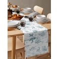 thumbnail image 6 of Ldtrchee Teal Country Table Runner 72 Inches, Abstract Farmhouse Rustic Tree Animals Bed Runner Dresser Scarves Tabletop for Indoor Outdoor Parties/Ceremony/Banquet, 14" x 72", 6 of 8