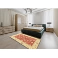 thumbnail image 4 of Ahgly Company Indoor Round Abstract Bright Orange Oriental Area Rugs, 7' Round, 4 of 6