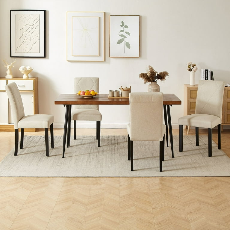 VECELO Set of Dining Chairs, Upholstered PU Leather Dining Room