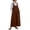 Brown, variant on Women Denim Jumper Dress with Adjustable Ties Button Front Pocket Denim Bib Overall Cotton Jean Maxi Pinafore Dress