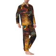 thumbnail image 2 of Salouo Colorful Bull Western Man Print Button-Front Long Sleeve Pajama Set for Men, Soft 2Pjs Men's Long Sleeve Sleepwear-XX-Large, 2 of 7