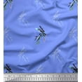 thumbnail image 1 of Soimoi Japan Crepe Satin Fabric Dragonfly & Texture Printed Fabric 1 Yard 42 Inch Wide, 1 of 3