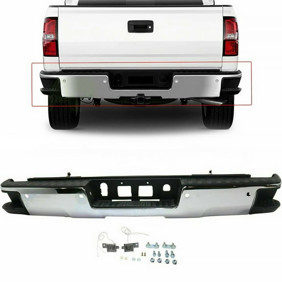 For 2014-2018 Chevy Silverado GMC Sierra 1500 Chrome Rear Step Bumper Assembly