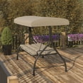 thumbnail image 4 of Flash Furniture Tellis 3-Seat Outdoor Steel Converting Patio Swing Canopy Hammock with Cushions / Outdoor Swing Bed (Tan), 4 of 15