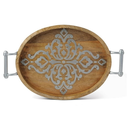 - GG Collection Wooden Oval Tray