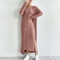 thumbnail image 4 of YHAJDS Women's Fall Winter Casual dress,Women's Dresses Winter Long Sleeve Midi Dress with Sleeveless and Long Coat Two Piece Set Warm Soft Fabric for Daily Wear, 4 of 5