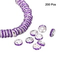 thumbnail image 3 of CHOK 200Pack 6mm Rondelle Spacer Beads  Silver Plated Rhinestone Spacer Beads for Jewelry Making Supplies  Gold White, 3 of 6