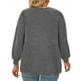thumbnail image 4 of NISVIYA Womens Plus Size Tops Fall Casual Loose Fit Crew-Neck Tees Lightweight Puff Sleeve Sweatshirts, 4 of 7