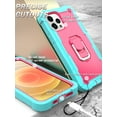 thumbnail image 5 of iPhone 12 Pro Case, iPhone 12 Case, Dteck 2 in 1 Hybrid Rugged Shockproof Case with Ring Holder Kickstand Silicone Cover for iPhone 12 / 12 Pro 6.1-inch,Mint+Rose, 5 of 7