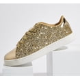 thumbnail image 3 of LUCKY STEP Womens Glitter Sneakers Sparkly Low Top Lace-Up Casual Shoes,All Gold, 3 of 9