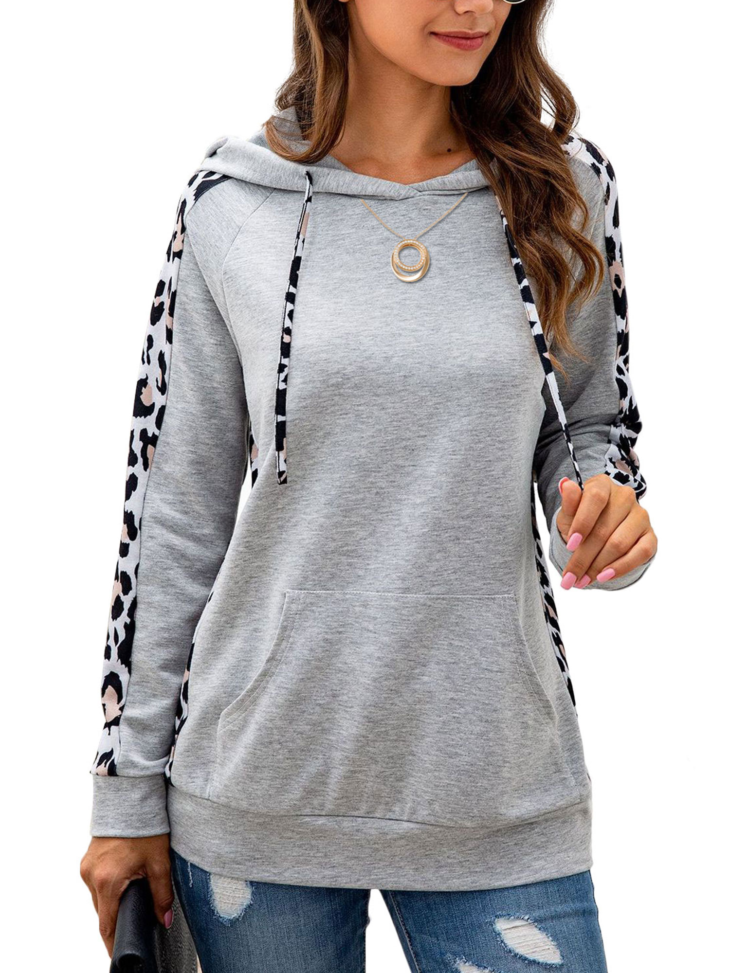 leopard print hoodie womens