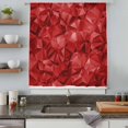 thumbnail image 4 of Red Geometric Sheer Curtains 63 Inches Long, Vintage Minimalism Abstract Aesthetic Light Filering Curtains, Breathable Simi Curtain Privacy Drapes for Living Room Bedroom Lightweight Window Treatment, 4 of 9