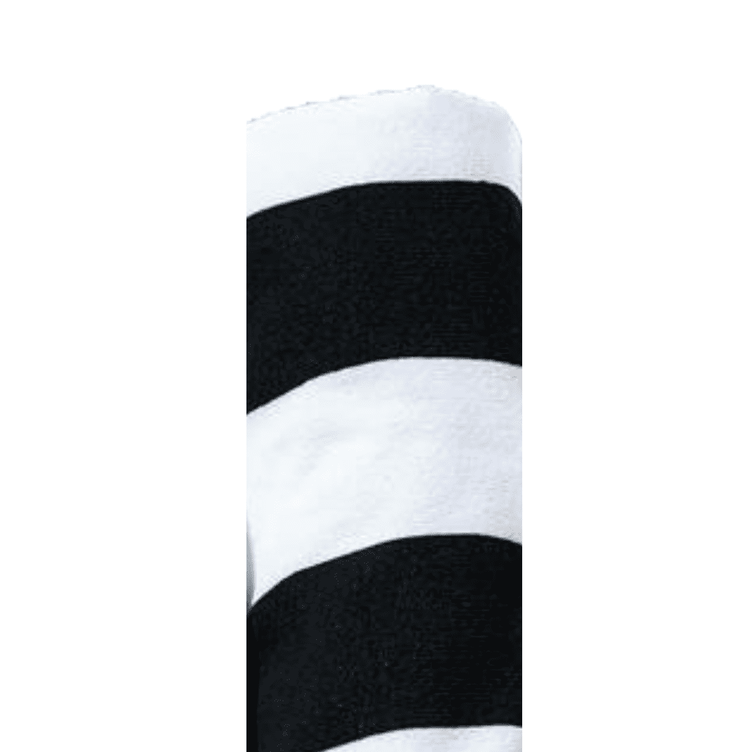 Premium Microfiber Cabana Stripe Beach Towel - 30" x 60" (Black) | ELEGANI Towels