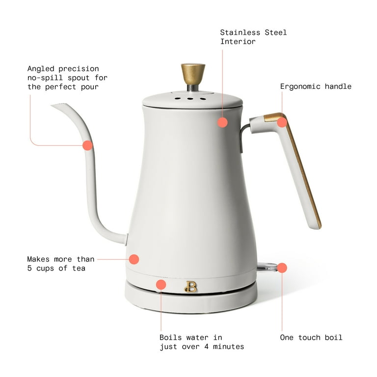 Beautiful 1.7-Liter Electric Kettle 1500 W with One-Touch Activation,  Lavender by Drew Barrymore 