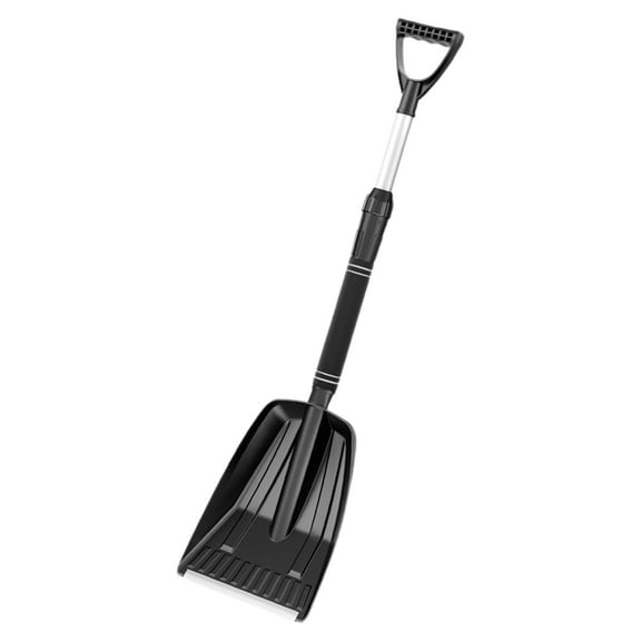 OULII Ergonomic Black Snow Shovel for Car Winter Use Lightweight Reliable Snow Removal Tool