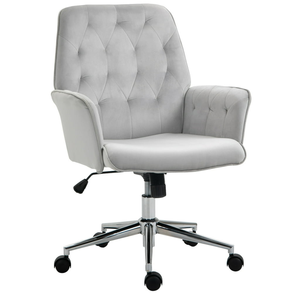 Vinsetto Modern MidBack Tufted Velvet Fabric Home Office Task Chair