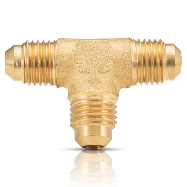 Tee unión flare 3/8” x 3/8” x 3/8” IUSA 10 pzas dorado