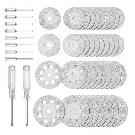 

40Pcs Diamond Cutting Wheel Kit 545 Cut Off Discs Coated for Rotary Tools with 8 Pcs 3mm Mandrel