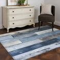 thumbnail image 5 of Blue Brown Farmhouse Area Rug 4x6 Washable Rug Non Slip Vintage Wooden Country Large Area Rug Indoor Floor Carpet for Entryway Bedroom Kitchen Living Room Home Office Dining Room Nursery, 5 of 8