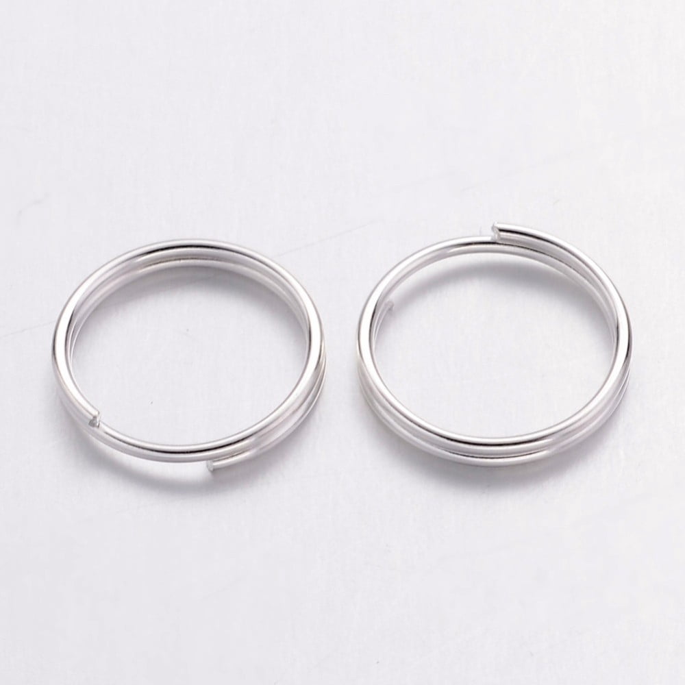 1000g Iron Split Rings Double Loops Jump Rings Cadmium Free & Lead Free Silver Color Plated 10x1.4mm 8.6mm inner diameter 4160pcs/Kg