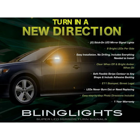 For Toyota Camry LED Mirror Turn Signals Light Blinker Lamp Kit Side Signalers