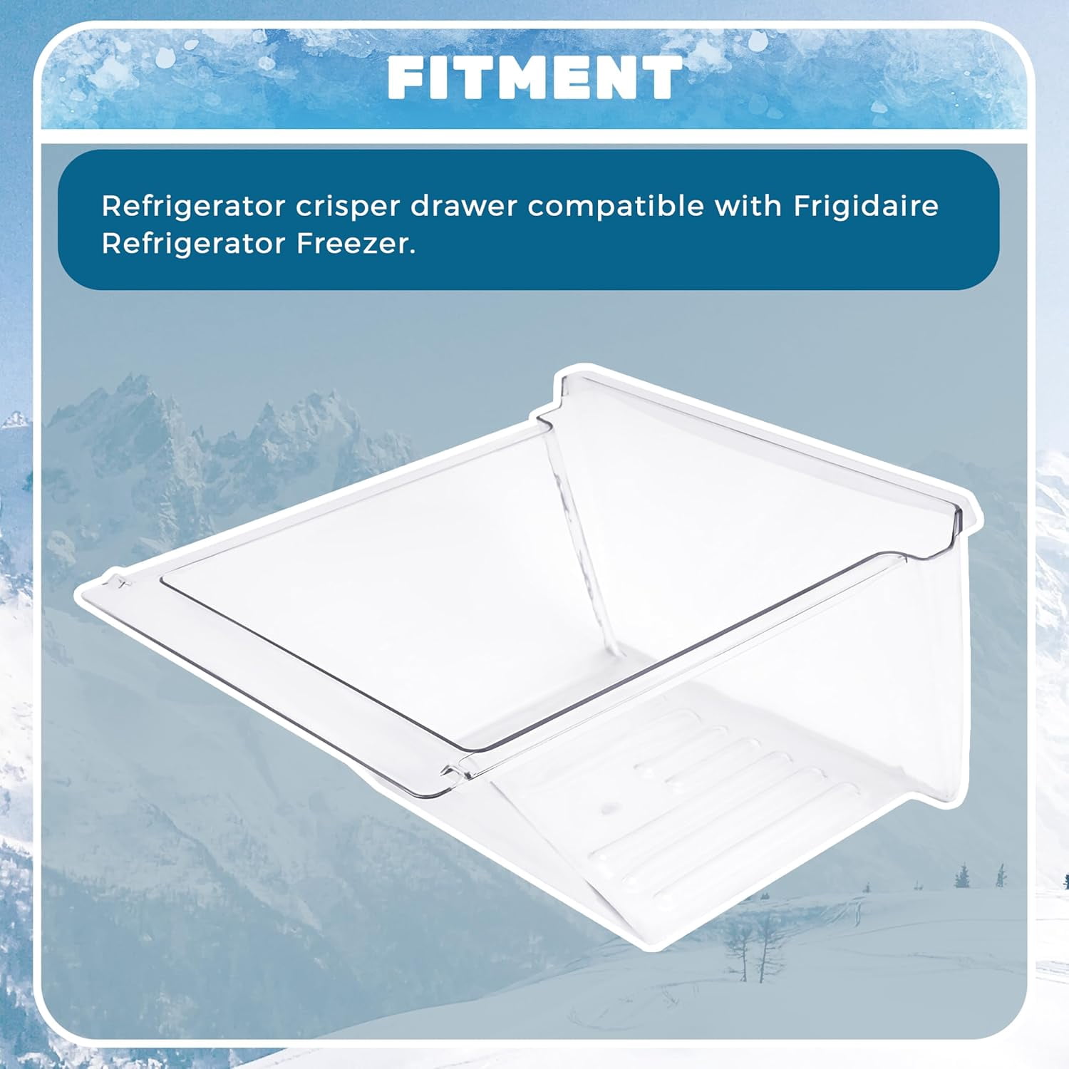 240364503 Crisper Drawer Compatible with Frigidaire Refrigerator Freezer 240364502 240364505 240364507 Meat Pan Crisper Bin Plastic (PC) Replacement Only Clear