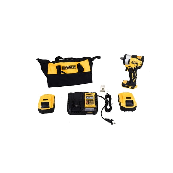 DEWALT 20V MAX 1/2 in Cordless Impact Wrench Kit with Hog Ring Anvil (DCF911P2) – 250 ft-lbs Fastening, 400 ft-lbs Breakaway, (2) 5.0Ah Batteries