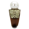 thumbnail image 4 of Luxe Jewelry Designs Women's Coffee Light IP Stainless Steel Ring with White Pearl Synthetic Stone -, 4 of 4