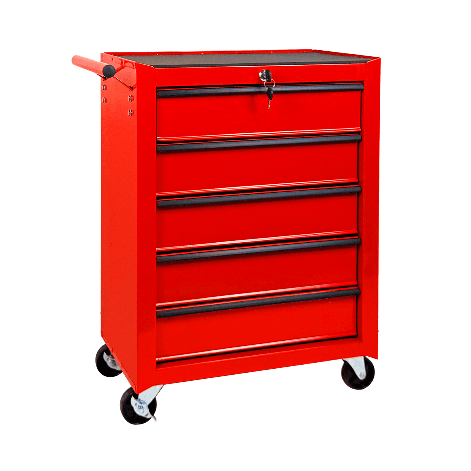 Rolling 20-Inch Metal Tool Chest with 5 Drawers and Ball Bearing Slides, Steel Tool Cabinet for Garage and Workshop, Red