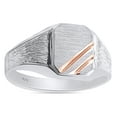 thumbnail image 6 of AFFY Men's Two-Tone Zeus Signet Ring In 14K White Gold Over 925 Sterling Silver, Ring Size 10, 6 of 7