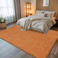 thumbnail image 5 of Burnt Orange 6x9 Area Rugs, Farmhouse Burlap Solid Orange Color Modern Linen Texture Non-Skid Rubber Backing Large Rectangle Rugs - Living Room Bedroom Home Office, Indoor Floor Carpets Washable Rug, 5 of 9