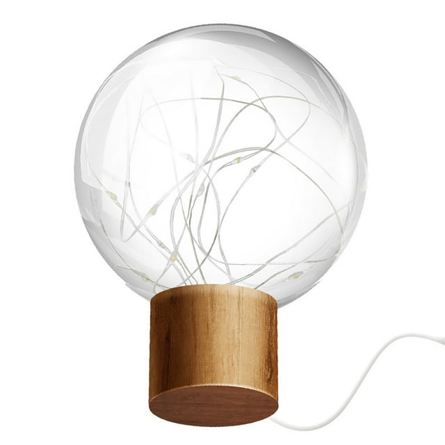 Novedad luz LED con base de madera luz romántica decoración del hogar