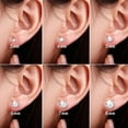 thumbnail image 3 of Cterwk 6 Pairs 316L Stainless Steel Earrings 8mm Cubic Zirconia Stud Earrings Set for Women Men, Silver, 3 of 6