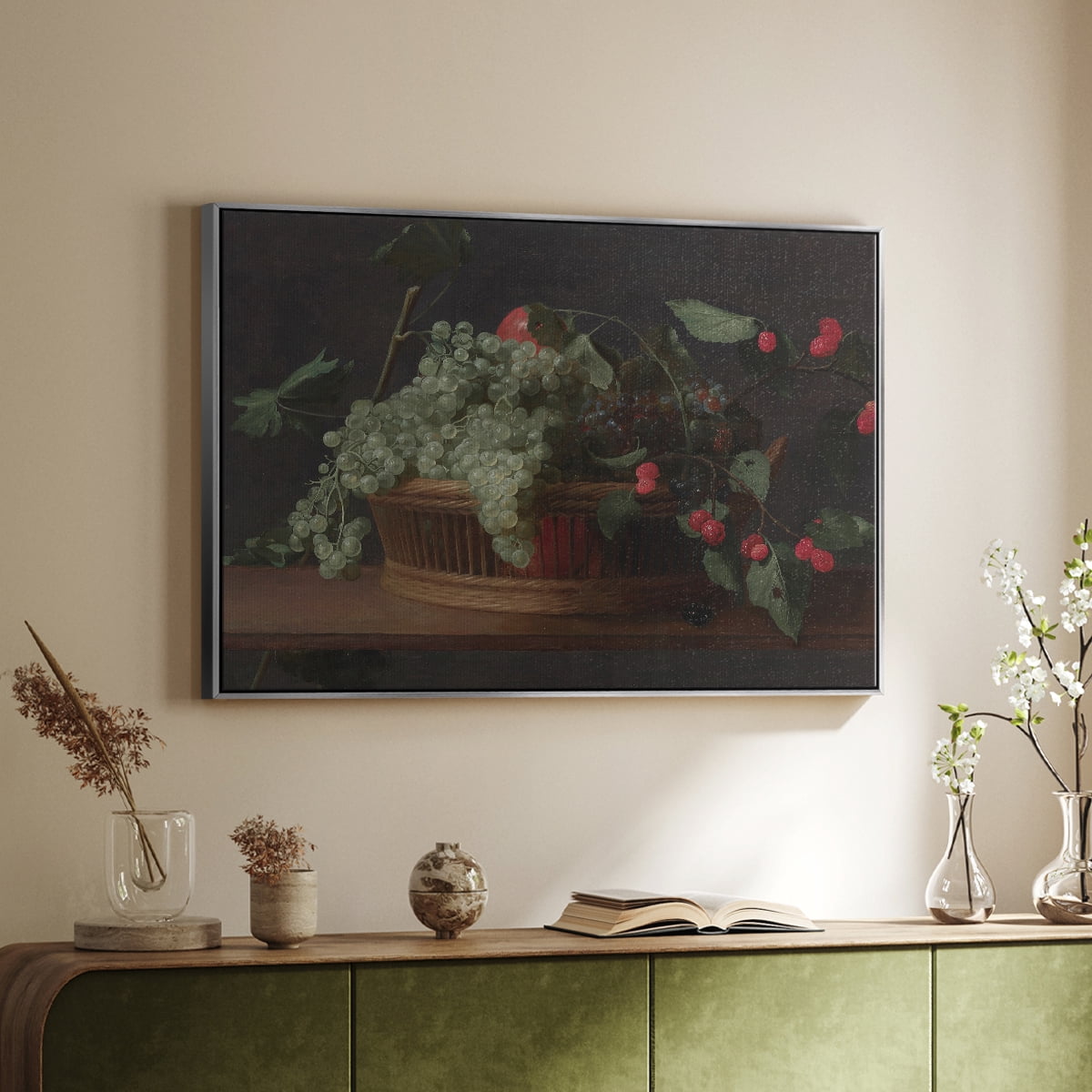 Vintage Botanical Print-LXXXIX By Wexford Home Framed in Silver Wood Gallery Wrapped Canvas 25 in. x 37 in.