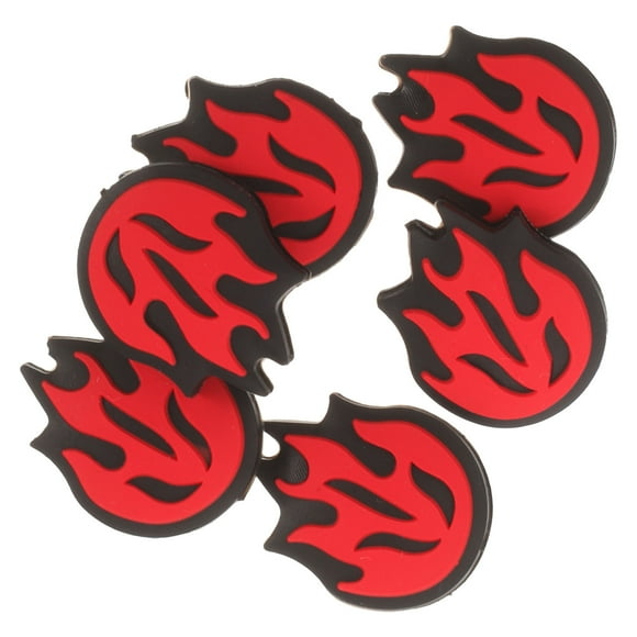 HOOWIFFY 6Pcs Tiny Shock Absorber Silicone Fire Shaped for Tennis Matches