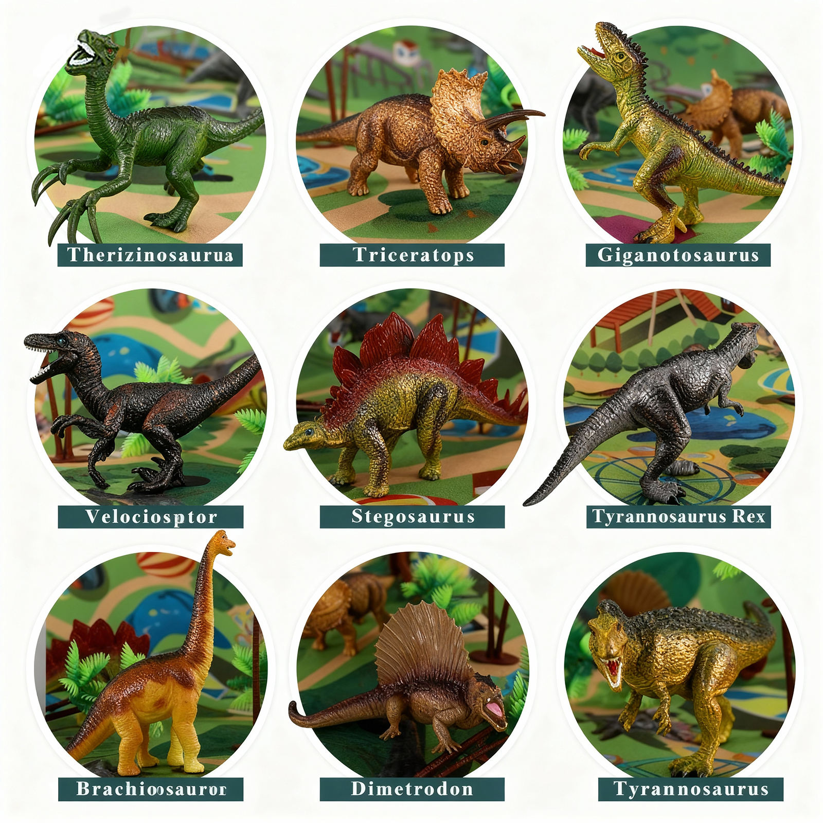 Wisairt 53-Piece Dinosaur Figures Playset with Activity Mat photo 2
