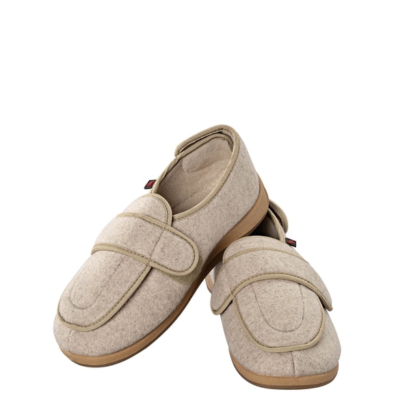 Silver Steps Adjustable Edema Slippers, Beige, Small